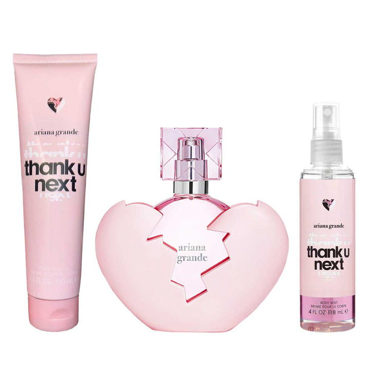 ARIANA GRANDE THANK U NEXT SET 3 PIEZAS EDP 100ML + LOCIÓN CORPORAL 100ML + BODY MIST 118ML