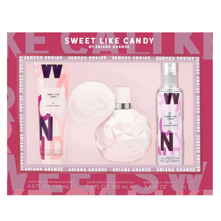 ARIANA GRANDE SWEET LIKE CANDY SET 3 PIEZAS DAMA EDP 100ML + BODY SOUFFLÉ 100ML + BODY MIST 118ML