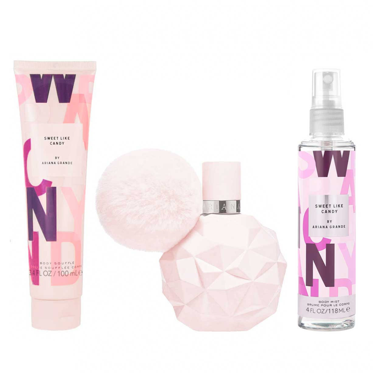 ARIANA GRANDE SWEET LIKE CANDY SET 3 PIEZAS DAMA EDP 100ML + BODY SOUFFLÉ 100ML + BODY MIST 118ML