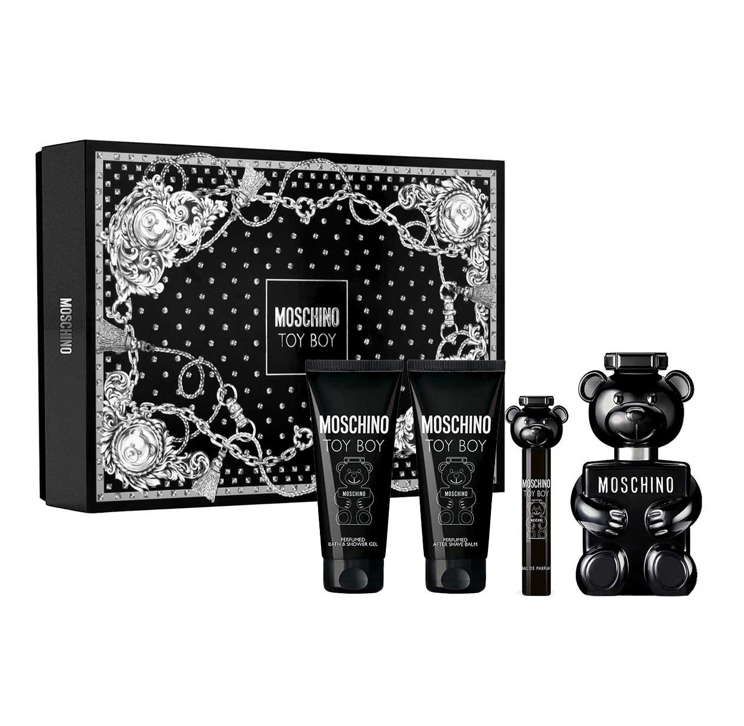 MOSCHINO TOY BOY SET 4PZS 100ML + BATH & SHOWER GEL 100ML + AFTER SHAVE BALM 100ML + MINIATURA 10ML