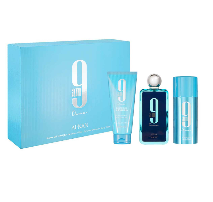 AFNAN 9AM DIVE SET 3PZS 100ML + GEL DE DUCHA 150ML + DESODORANTE 150ML