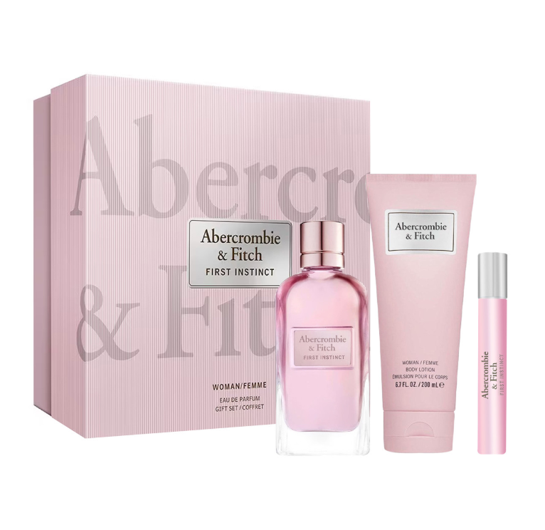 ABERCROMBIE & FITCH FIRST INSTINCT SET 3 PZS 100ML + LOCION CORPORAL 200ML + MINI 15ML
