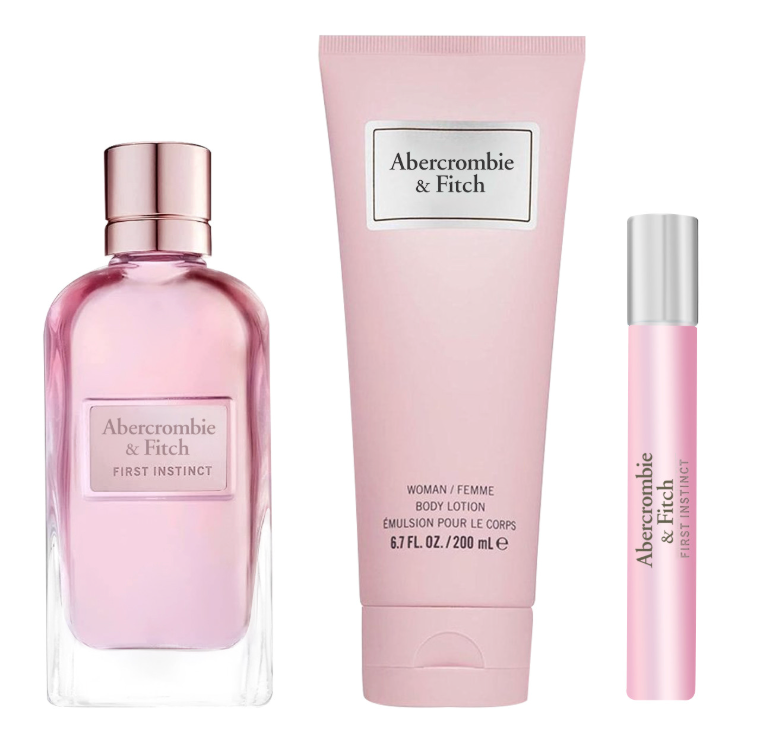 ABERCROMBIE & FITCH FIRST INSTINCT SET 3 PZS 100ML + LOCION CORPORAL 200ML + MINI 15ML