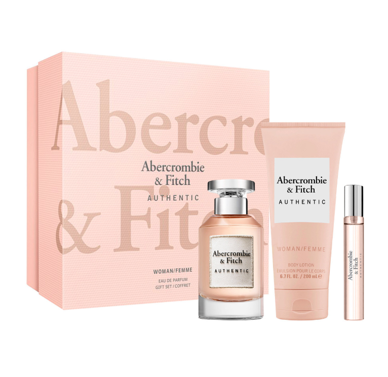 ABERCROMBIE & FITCH AUTHENTIC SET 3 PZS 100ML + CREMA CORPORAL 200ML + MINIATURA 15ML