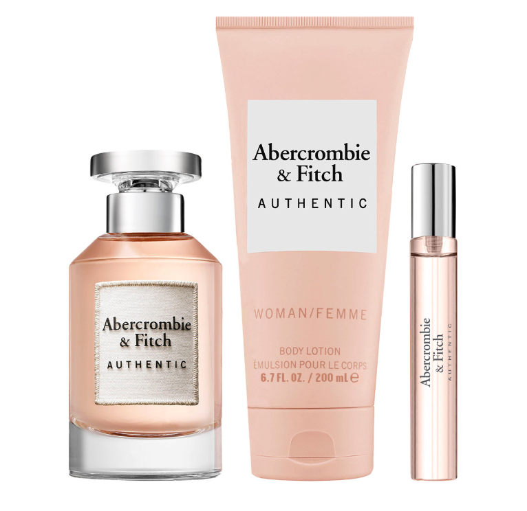 ABERCROMBIE & FITCH AUTHENTIC SET 3 PZS 100ML + CREMA CORPORAL 200ML + MINIATURA 15ML