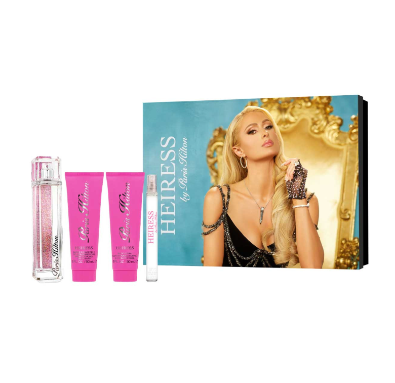 PARIS HILTON HEIRESS SET 4 PIEZAS DAMA EDP 100ML + LOCION CORPORAL 90ML + GEL DE DUCHA + MINIATURA 10ML