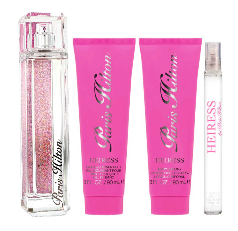 PARIS HILTON HEIRESS SET 4 PIEZAS DAMA EDP 100ML + LOCION CORPORAL 90ML + GEL DE DUCHA + MINIATURA 10ML