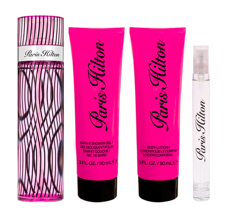 PARIS HILTON SET 4 PIEZAS DAMA EDP 100ML + LOCION CORPORAL 90ML + GEL DE DUCHA 90ML + MINIATURA 10ML