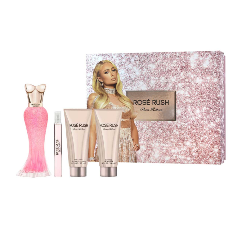 PARIS HILTON ROSE RUSH SET 4 PIEZAS DAMA EDP 100ML + CREMA CORPORAL 90ML + GEL DE DUCHA 90ML + MINIATURA 10ML