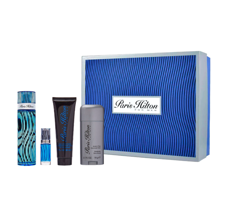 PARIS HILTON SET 4 PIEZAS HOMBRE EDT 100ML + GEL DE DUCHA 90ML + DESODORANTE + MINIATURA 10ML