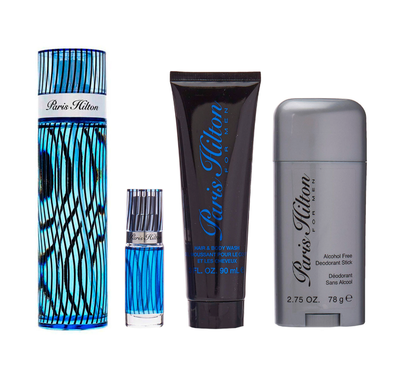 PARIS HILTON SET 4 PIEZAS HOMBRE EDT 100ML + GEL DE DUCHA 90ML + DESODORANTE + MINIATURA 10ML