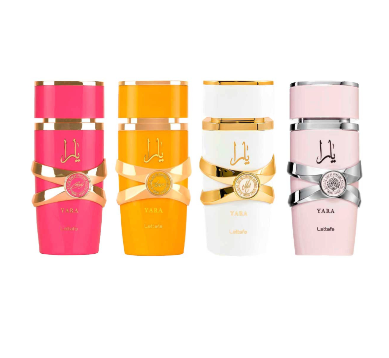 LATTAFA YARA COLLECTION SET 4 PIEZAS DAMA EDP 25ML + EDP 25ML + EDP 25ML + EDP 25ML