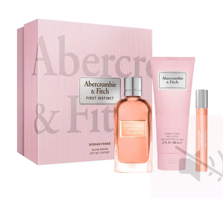 ABERCROMBIE & FITCH FIRST INSTINCT SET 3 PZS 100ML  + LOCION CORPORAL 200ML + MINIATURA 15ML