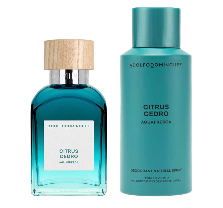 ADOLFO DOMINGUEZ CITRUS CEDRO AGUA FRESCA SET 2 PZS HOMBRE EDT 100ML + 60ML