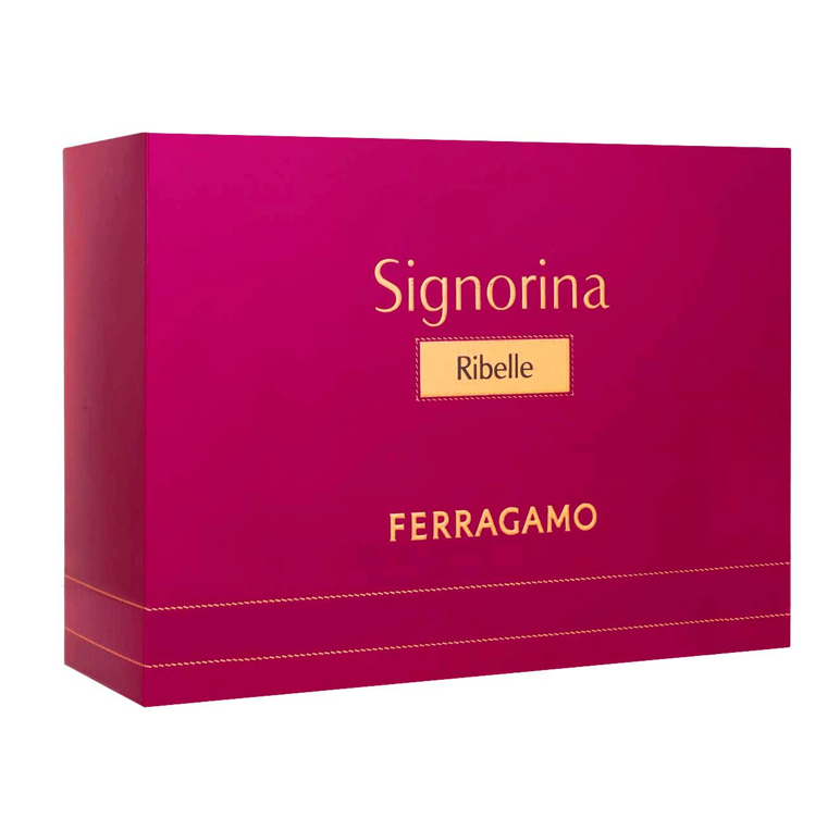 SALVATORE FERRAGAMO SIGNORINA RIBELLE ESTUCHE 3 PIEZAS DAMA EDP 100ML + BODY LOTION 50ML + MINIATURA 15ML