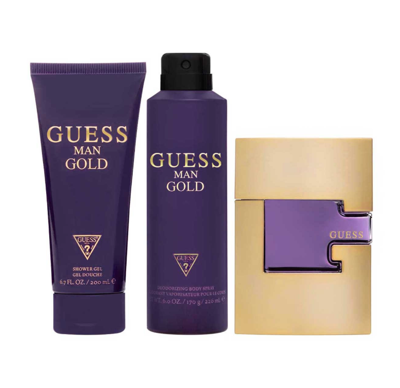 GUESS GOLD SET 3 PZS 75ML + GEL DE DUCHA 200ML + DESODORANTE