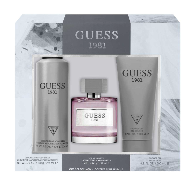 GUESS 1981 SET 3 PZS 100ML + GEL DE BAÑO 200ML + DESODORANTE CORPORAL EN SPRAY