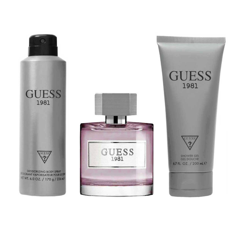 GUESS 1981 SET 3 PZS 100ML + GEL DE BAÑO 200ML + DESODORANTE CORPORAL EN SPRAY