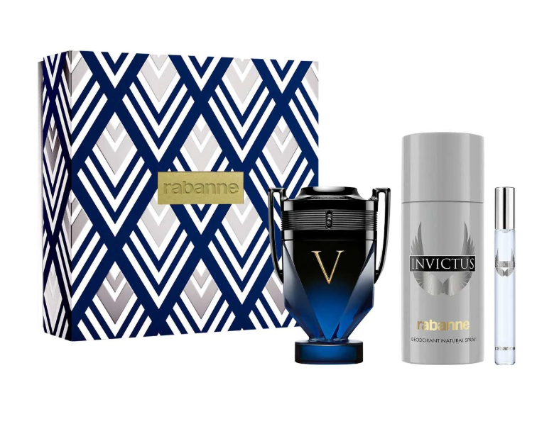 PACO RABANNE INVICTUS VICTORY SET 3PZS PARFUM INTENSE 100 ML + DESODORANTE 150ML + MINIATURA 10ML