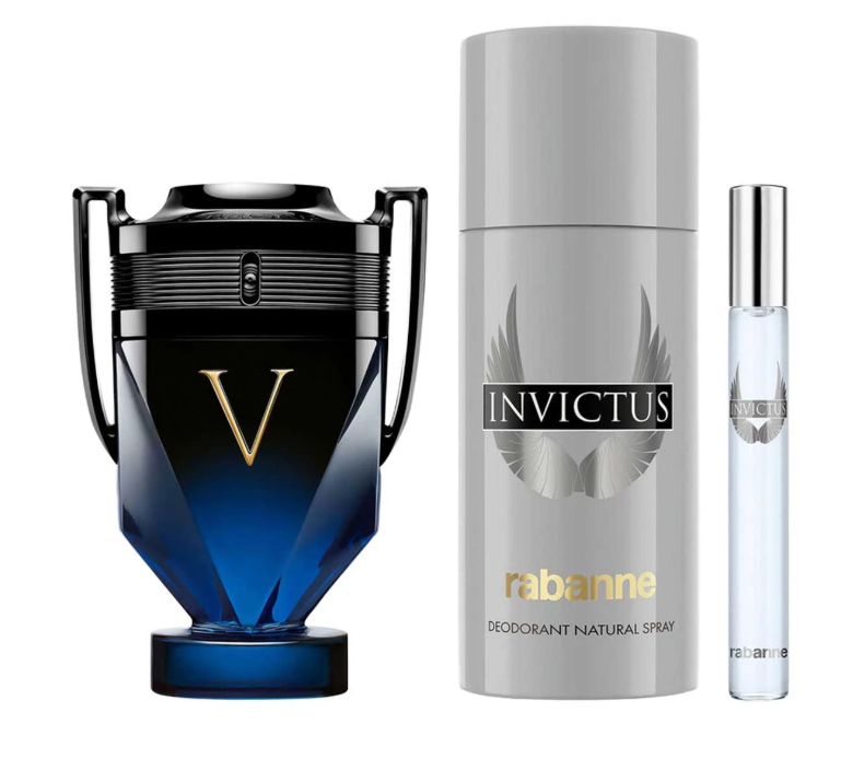 PACO RABANNE INVICTUS VICTORY SET 3PZS PARFUM INTENSE 100 ML + DESODORANTE 150ML + MINIATURA 10ML