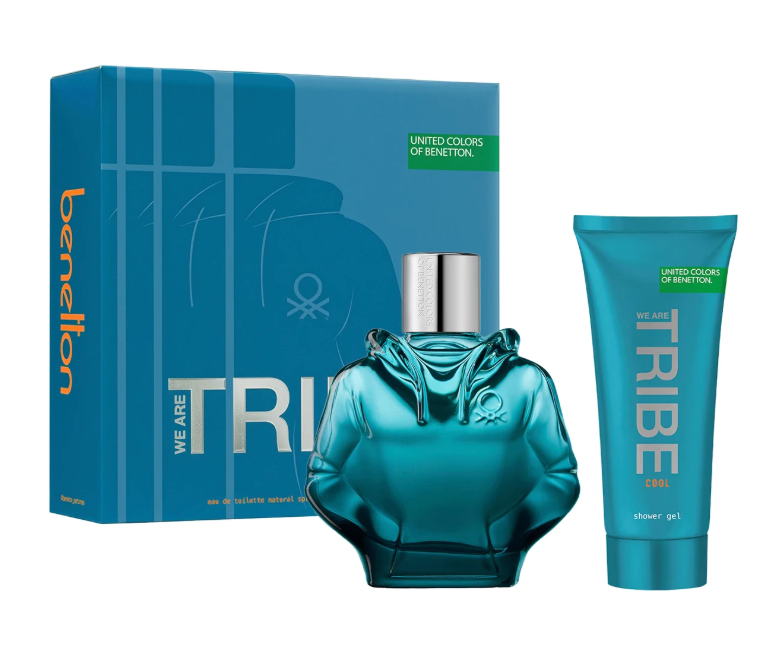 BENETTON TRIBE COOL SET 2 PIEZAS HOMBRE 90ML + GEL DE DUCHA 75ML