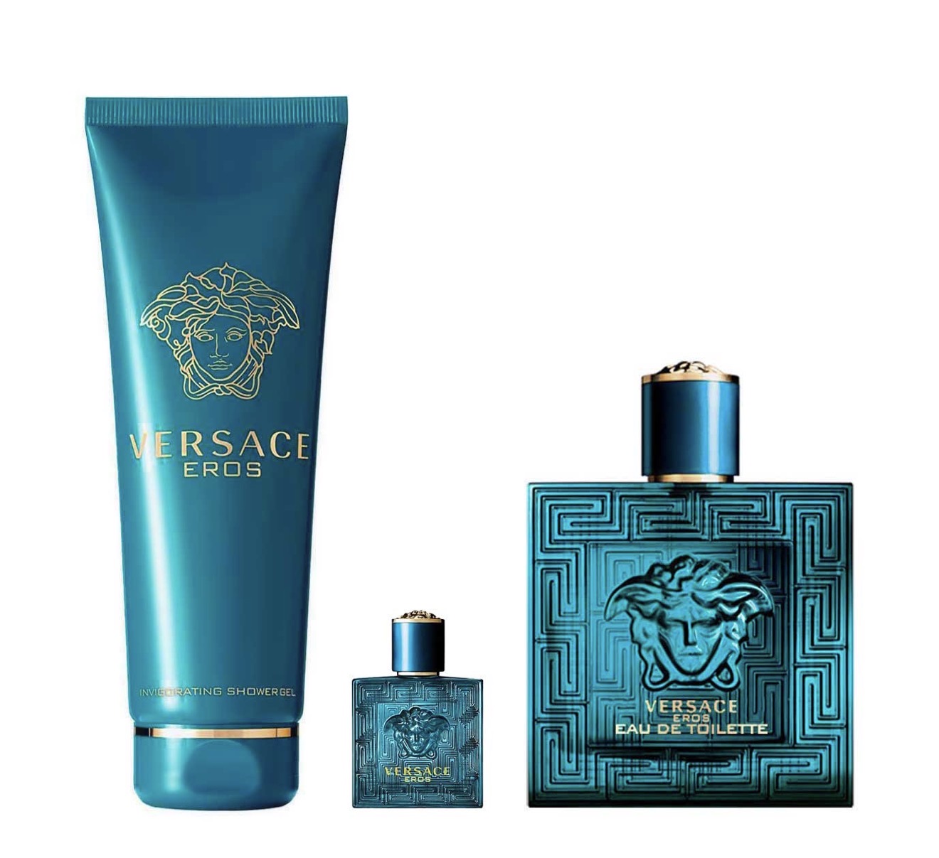 VERSACE EROS SET 3 PIEZAS HOMBRE – EDT 100ML + MINIATURA 10ML + SHOWER GEL 150ML