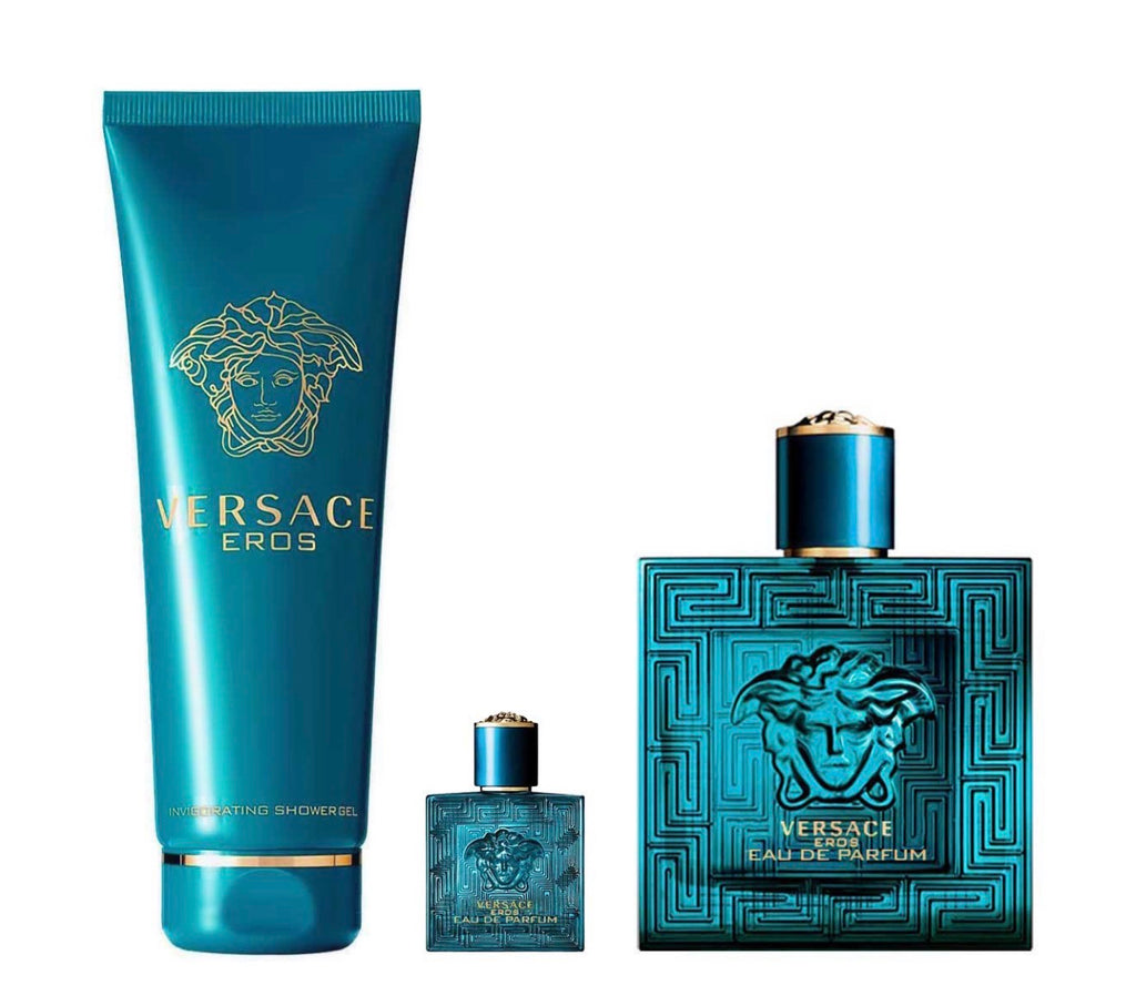 VERSACE EROS ESTUCHE 3 PIEZAS HOMBRE – EDP 100ML + SHOWER GEL 150ML + MINIATURA 5ML