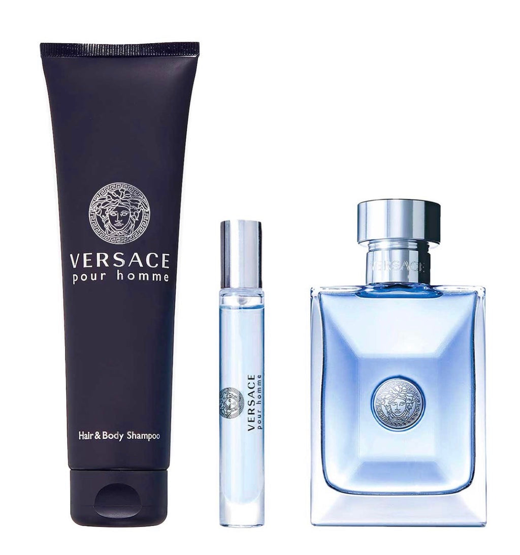 VERSACE POUR HOMME ESTUCHE 3 PIEZAS HOMBRE EDT 100ML + MINIATURA 10ML + SHOWER GEL