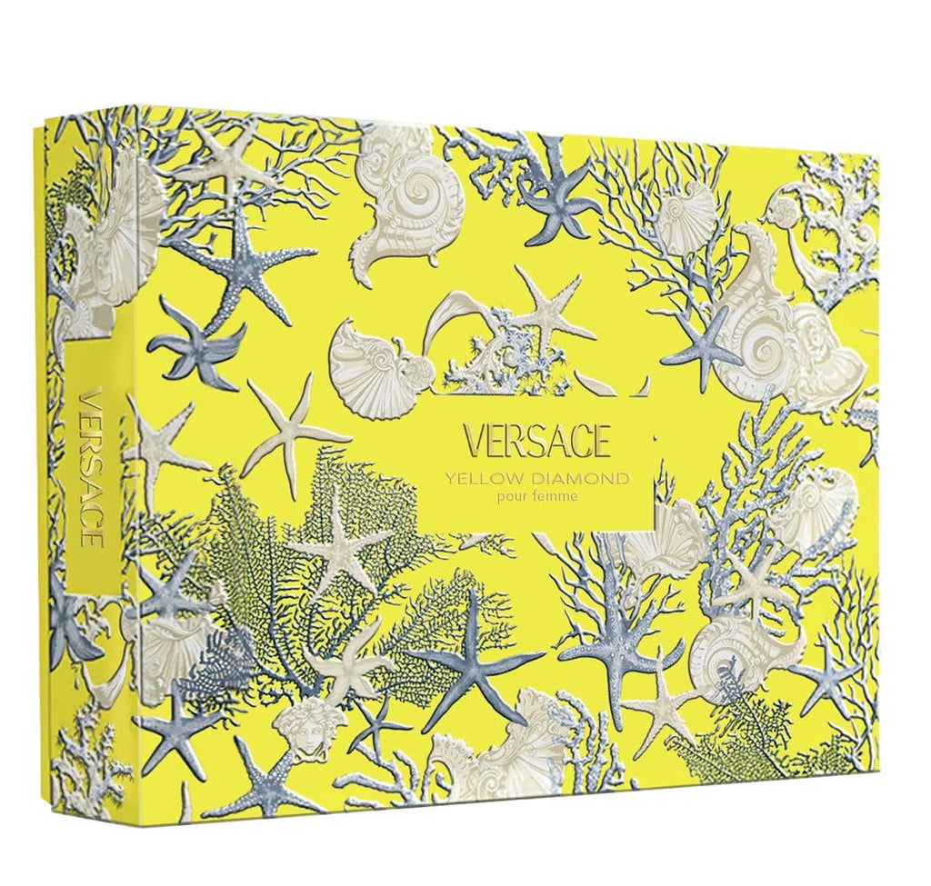 VERSACE YELLOW DIAMOND ESTUCHE 4 PIEZAS DAMA – EDT 90ML + SHOWER GEL 100ML + BODY LOTION 100ML + MINIATURA 5ML