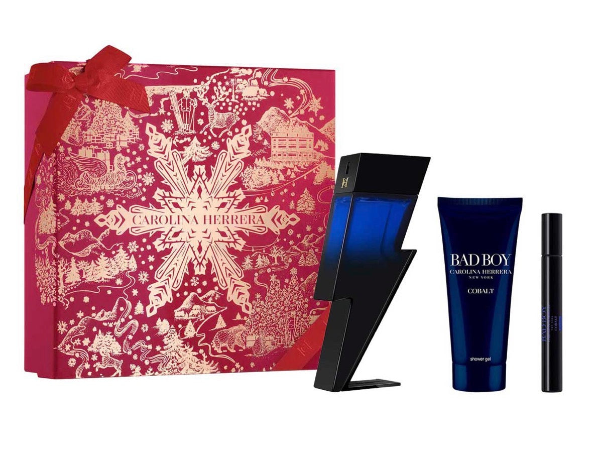 CALORINA HERRERA BAD BOY COBALT ELIXIR NAVIDAD ESTUCHE 3 PIEZAS HOMBRE EDP 100ML + SHOWER GEL 100ML + MINIATURA 10ML