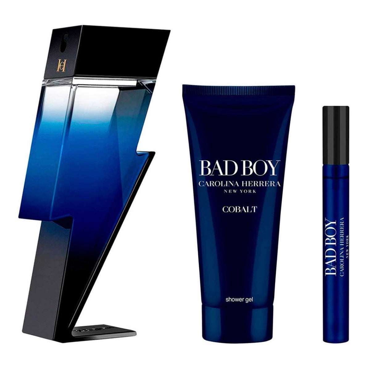 CALORINA HERRERA BAD BOY COBALT ELIXIR NAVIDAD ESTUCHE 3 PIEZAS HOMBRE EDP 100ML + SHOWER GEL 100ML + MINIATURA 10ML