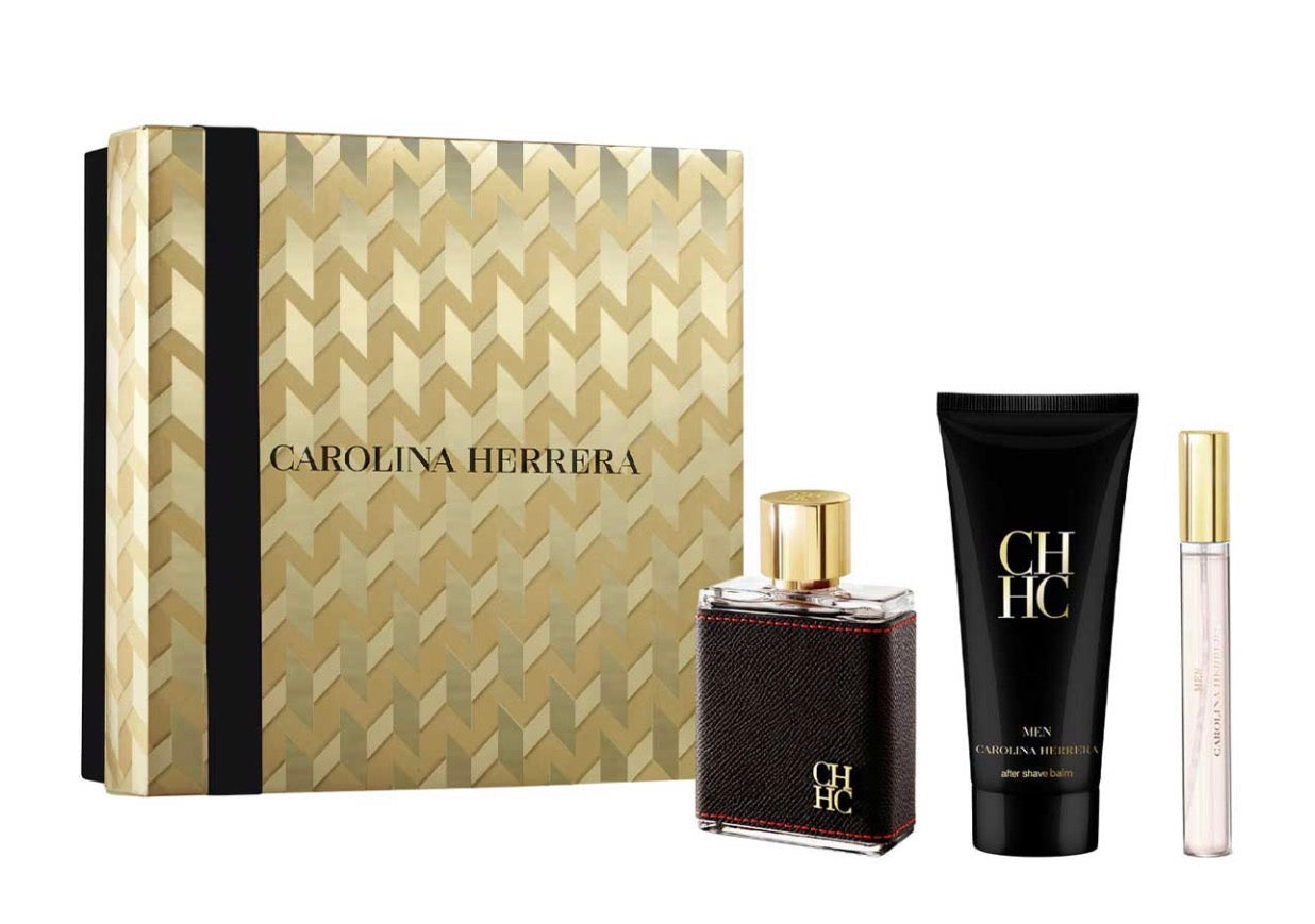 CALORINA HERRERA CH ESTUCHE 3 PIEZAS HOMBRE EDT 100ML + AFTER SHAVE BALM 100ML + MINIATURA 10ML