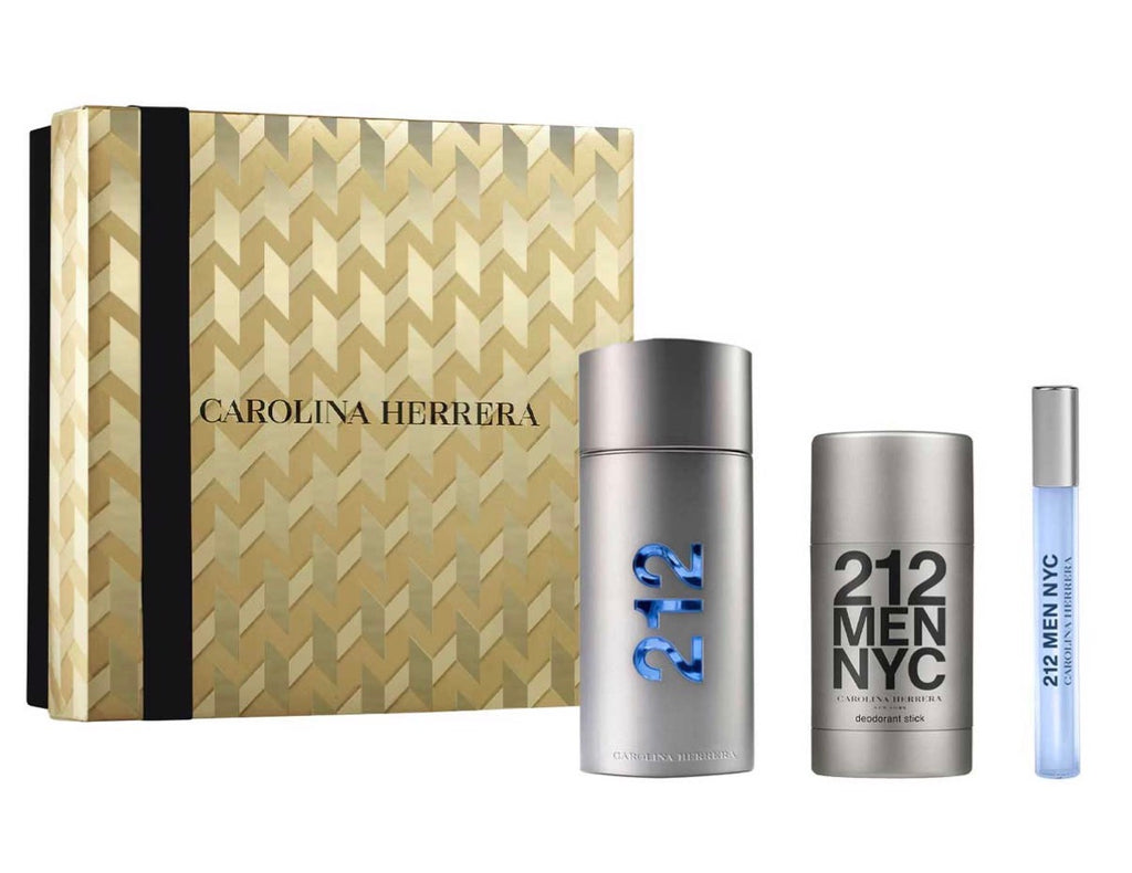 CALORINA HERRERA 212 MEN ESTUCHE 3 PIEZAS HOMBRE EDT 100ML + DESODORANTE 75ML + MINIATURA 10ML
