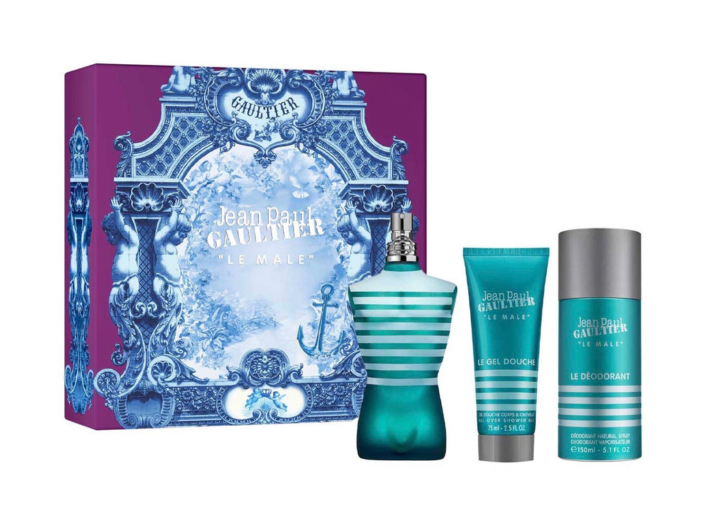 JEAN PAUL GAULTIER LE MALE ESTUCHE 3 PIEZAS HOMBRE EDT 125ML + DESODORANTE 150ML + SHOWER GEL 75ML