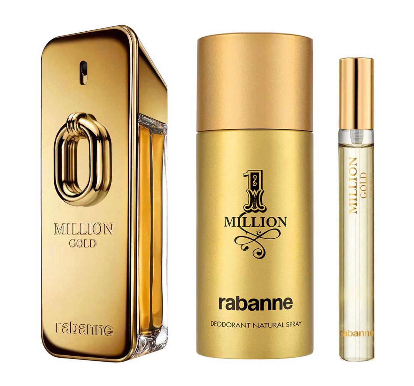 PACO RABANNE MILLION GOLD INTENSE METAL ESTUCHE 3 PIEZAS HOMBRE EDP 100ML + DESODORANTE 150ML + MINIATURA 10ML