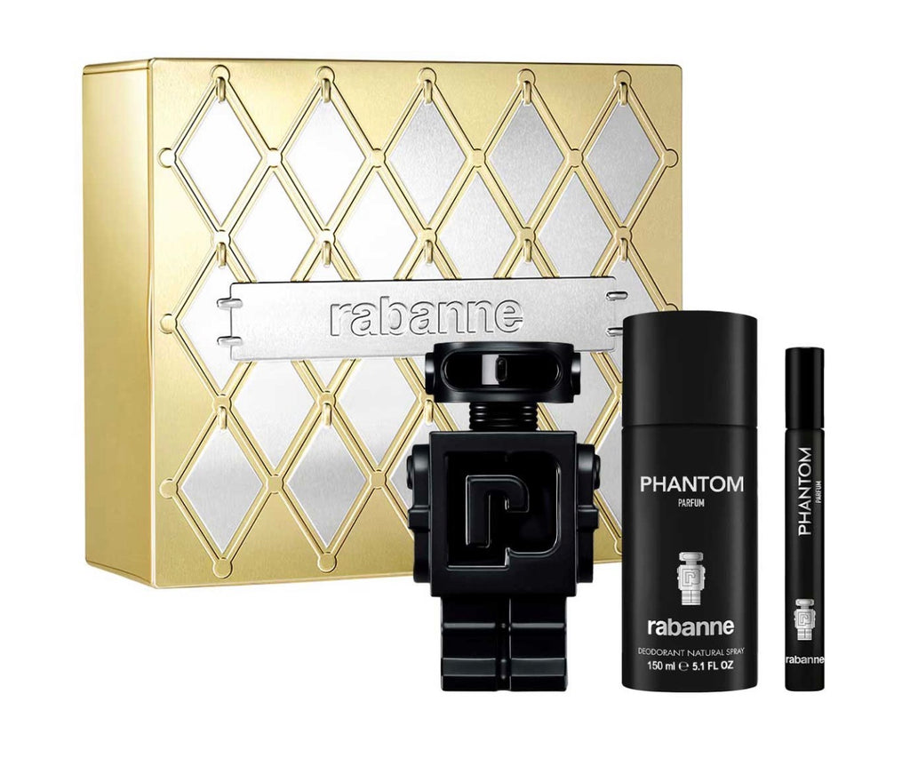 PACO RABANNE PHANTOM PARFUM METAL ESTUCHE 3 PIEZAS HOMBRE EDP 100ML + DESODORANTE 150ML + MINIATURA 10ML