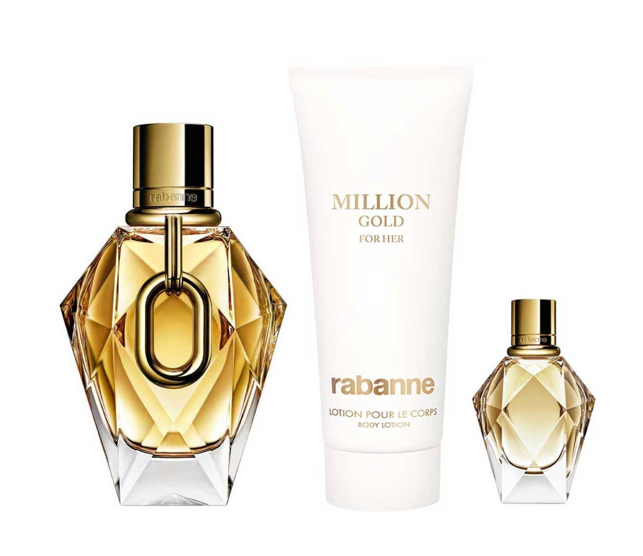 PACO RABANNE MILLION GOLD FOR HER [METAL] ESTUCHE 3 PIEZAS DAMA EDP 90ML + BODY LOTION 100ML + MINIATURA 5ML