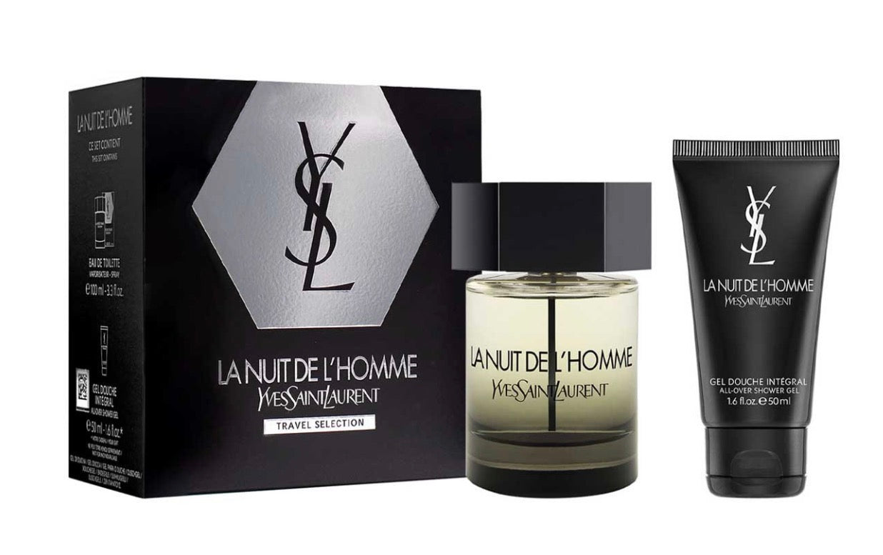 YVES SAINT LAURET LA NUIT DE L’HOMME TRAVEL ESTUCHE 2 PIEZAS HOMBRE EDT 100ML + GEL PARA DUCHA 50ML